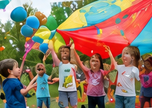 Children playing at an outdoor party