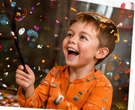 Child laughing during party games